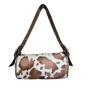 Brown Cream Cow Print‎ Purse | Western Boho Crossbody Retro Look Bag